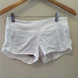 lululemon athletica White Speed Up low rise shorts